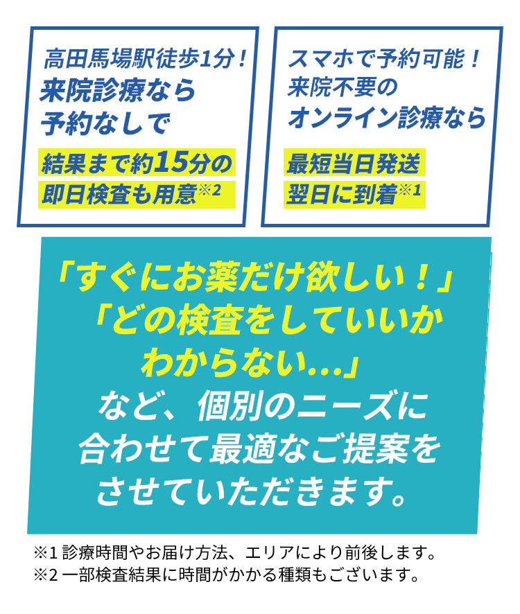 当院監修の検査キットを用意。オンラインも来院と変わらない精度で検査可能です！