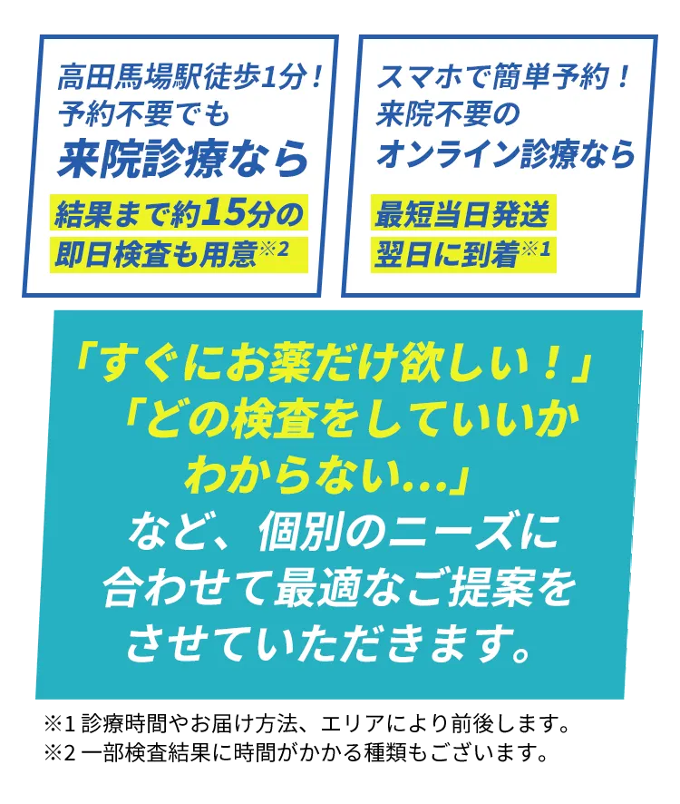 当院監修の検査キットを用意。オンラインも来院と変わらない精度で検査可能です！