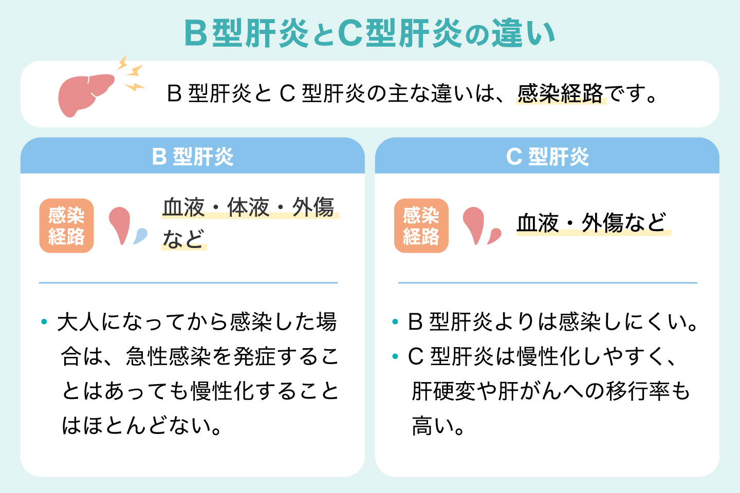 B型肝炎とC型肝炎の違い