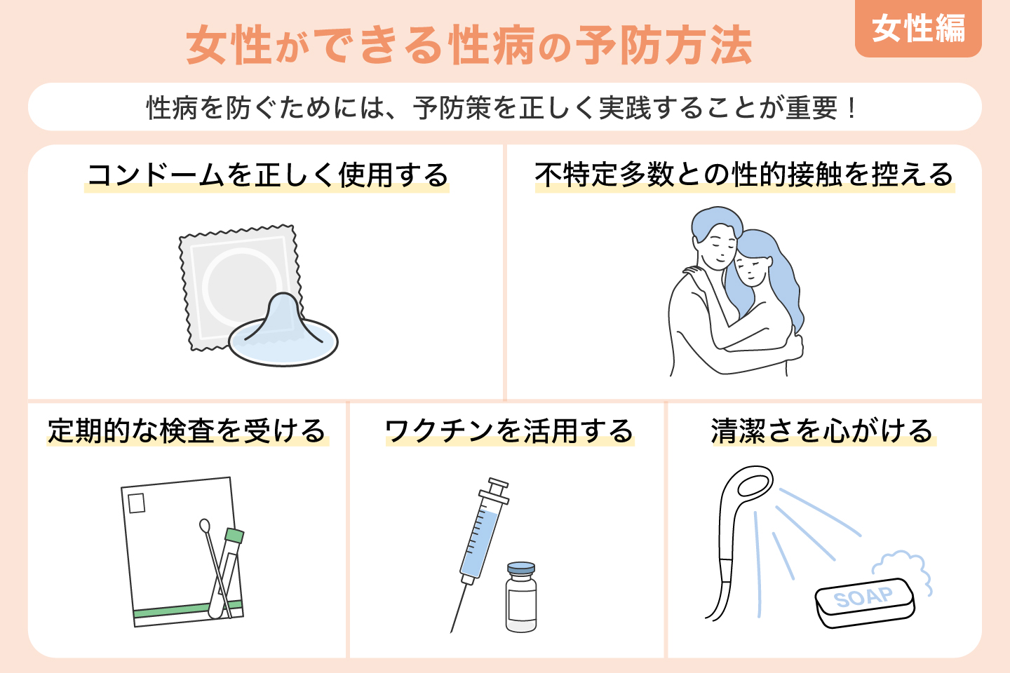 女性ができる性病の予防方法