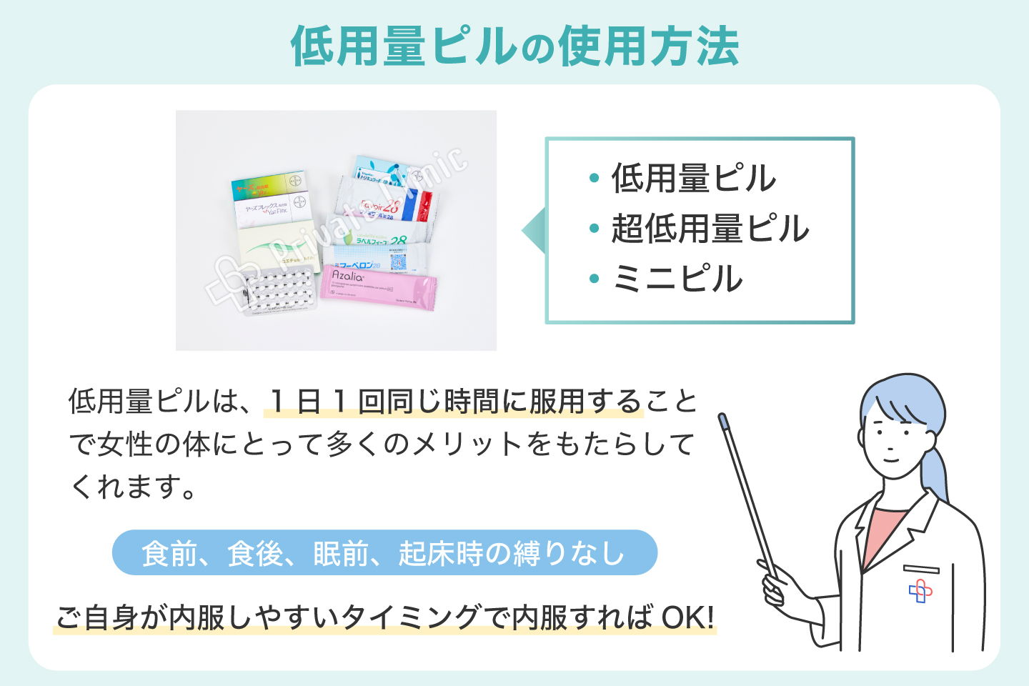 低用量ピルの使用方法