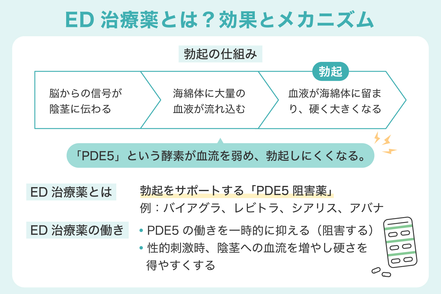 ED治療薬とは?効果とメカニズム