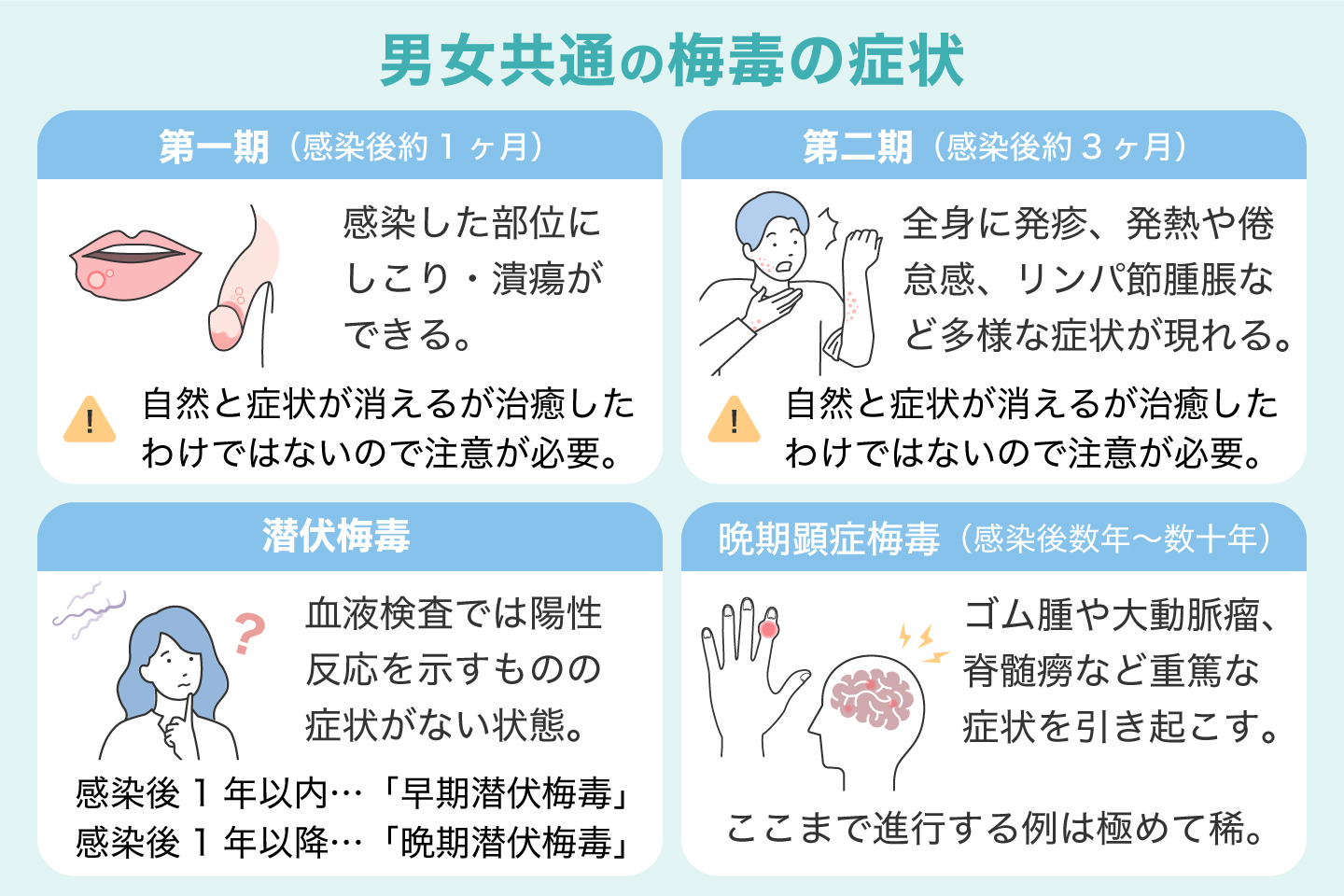 男女共通の梅毒の症状