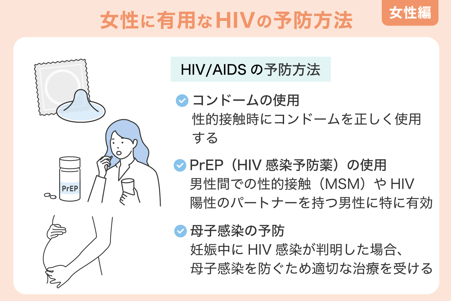 女性に有用なHIVの予防方法