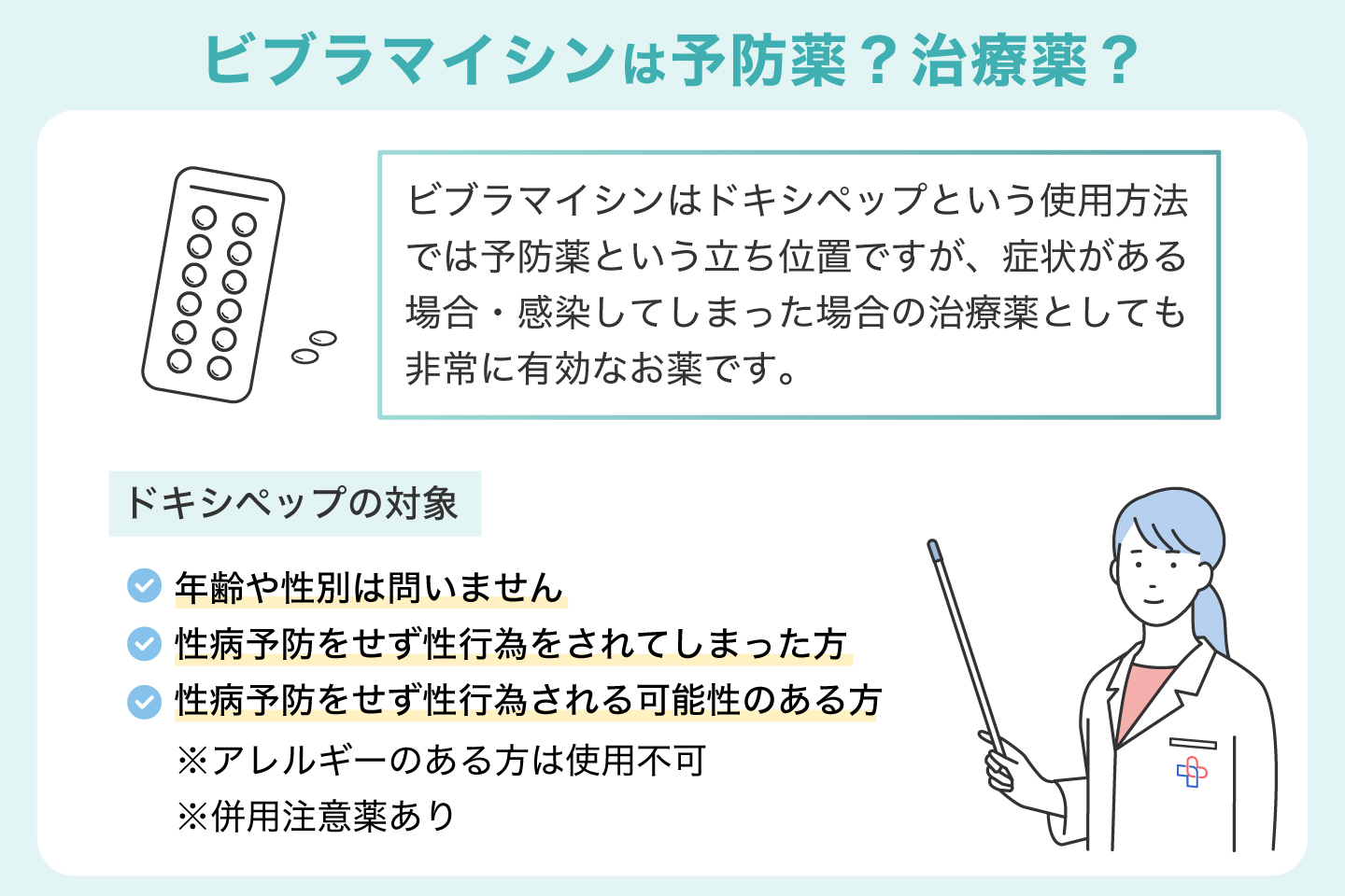 ビブラマイシンは予防薬?治療薬?