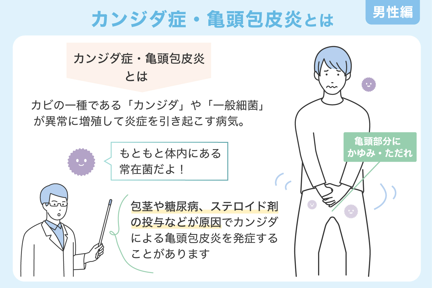 男性のカンジダ症・亀頭包皮炎とは