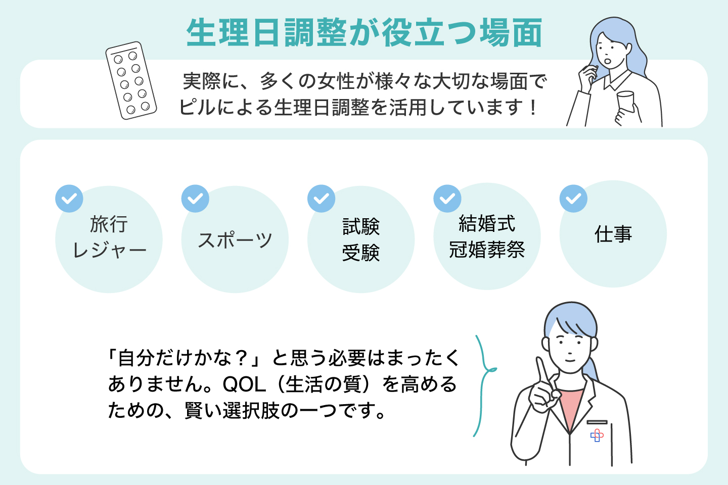 生理日調整が役立つ場面